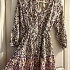 Jigsaw Purple and Cream Floral Dress